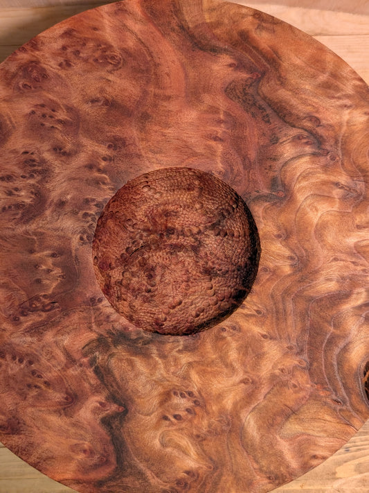 Carved Redwood Wide Rim Bowl