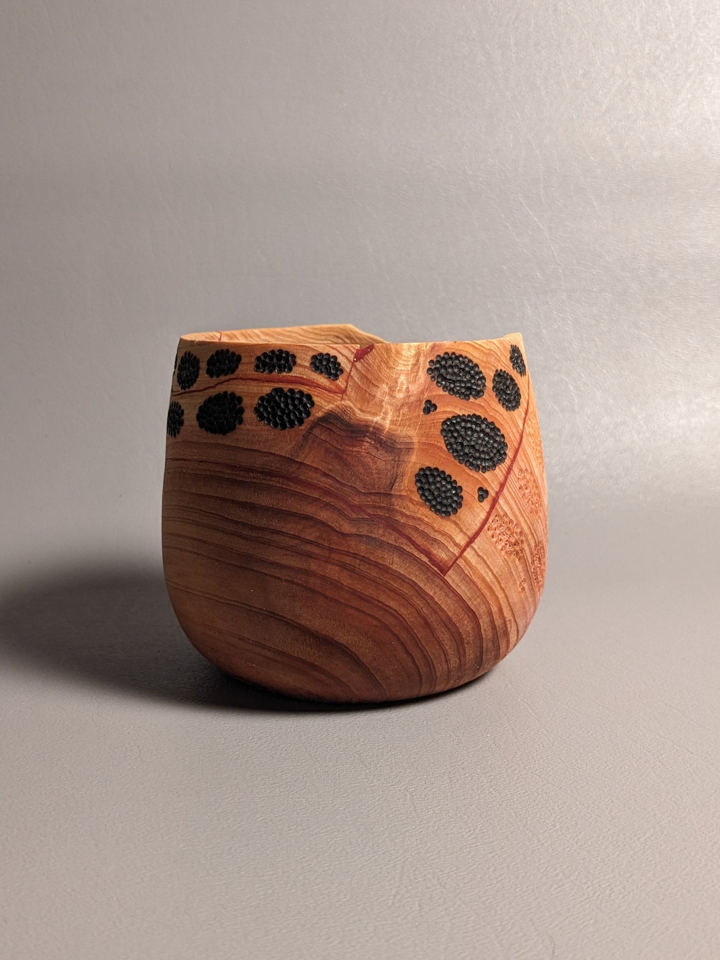 Pierced and Burned Cedar Vessel